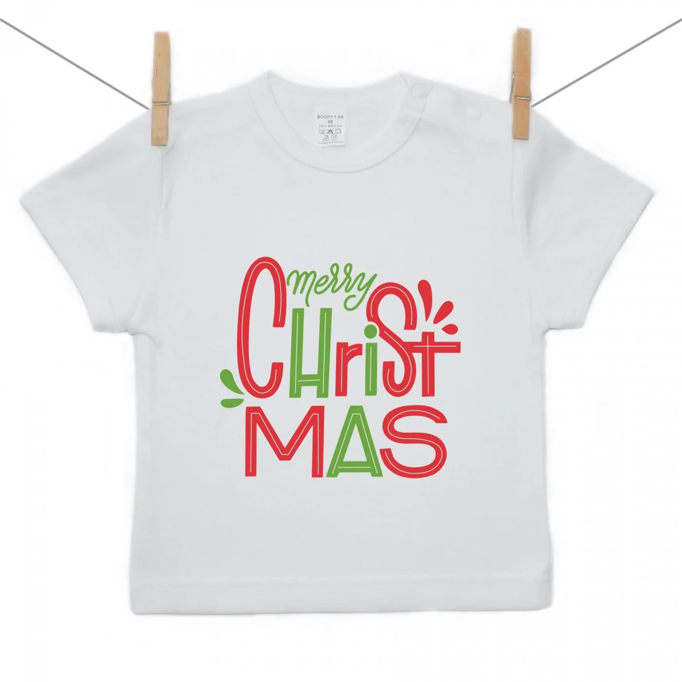 Boodyy Tričko s krátkym rukávom Merry Christmas Veľkosť: 104
