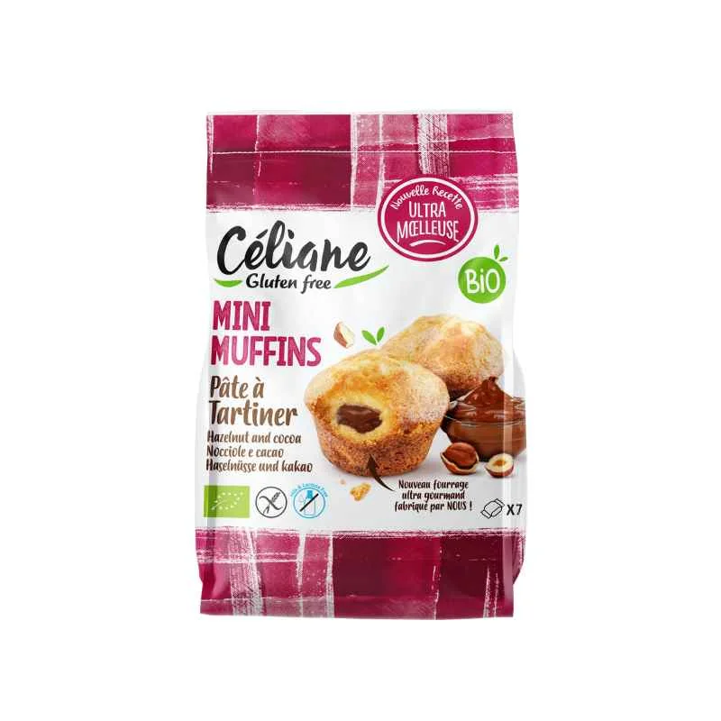 Celiane bezlepkové mini mafiny  s čokoládovou náplňou a lieskovými orechami 1×200 g, bezlepkové mini mafiny