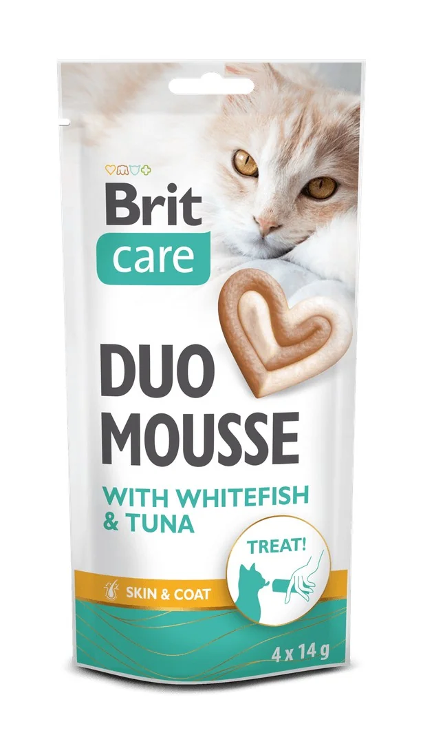 Brit Care Cat Creamy Duo Mousse s bielou rybou a tuniakom 4×14 g