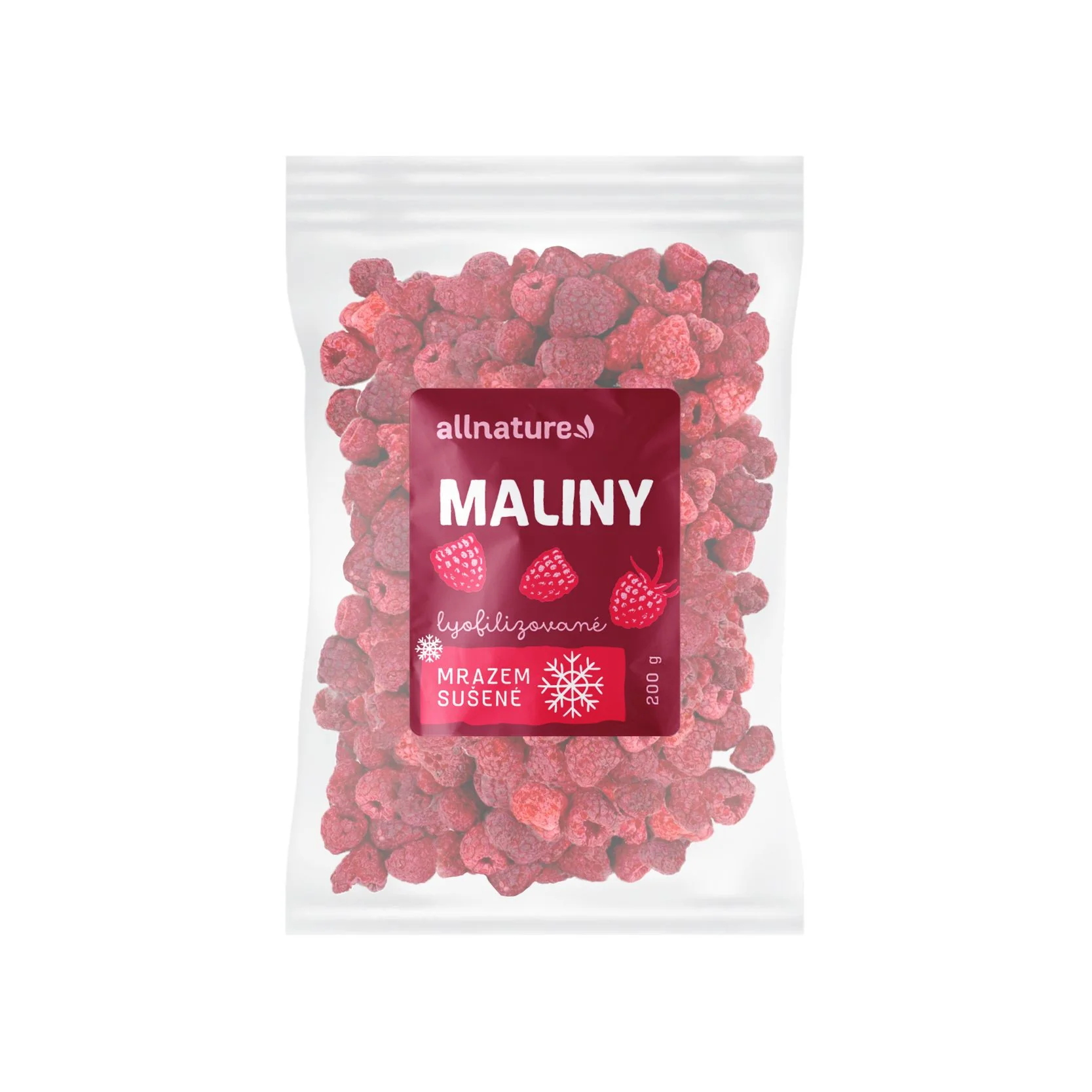 Allnature Malina Sušená Mrazom 200g 1×200 g, mrazom sušené ovocie