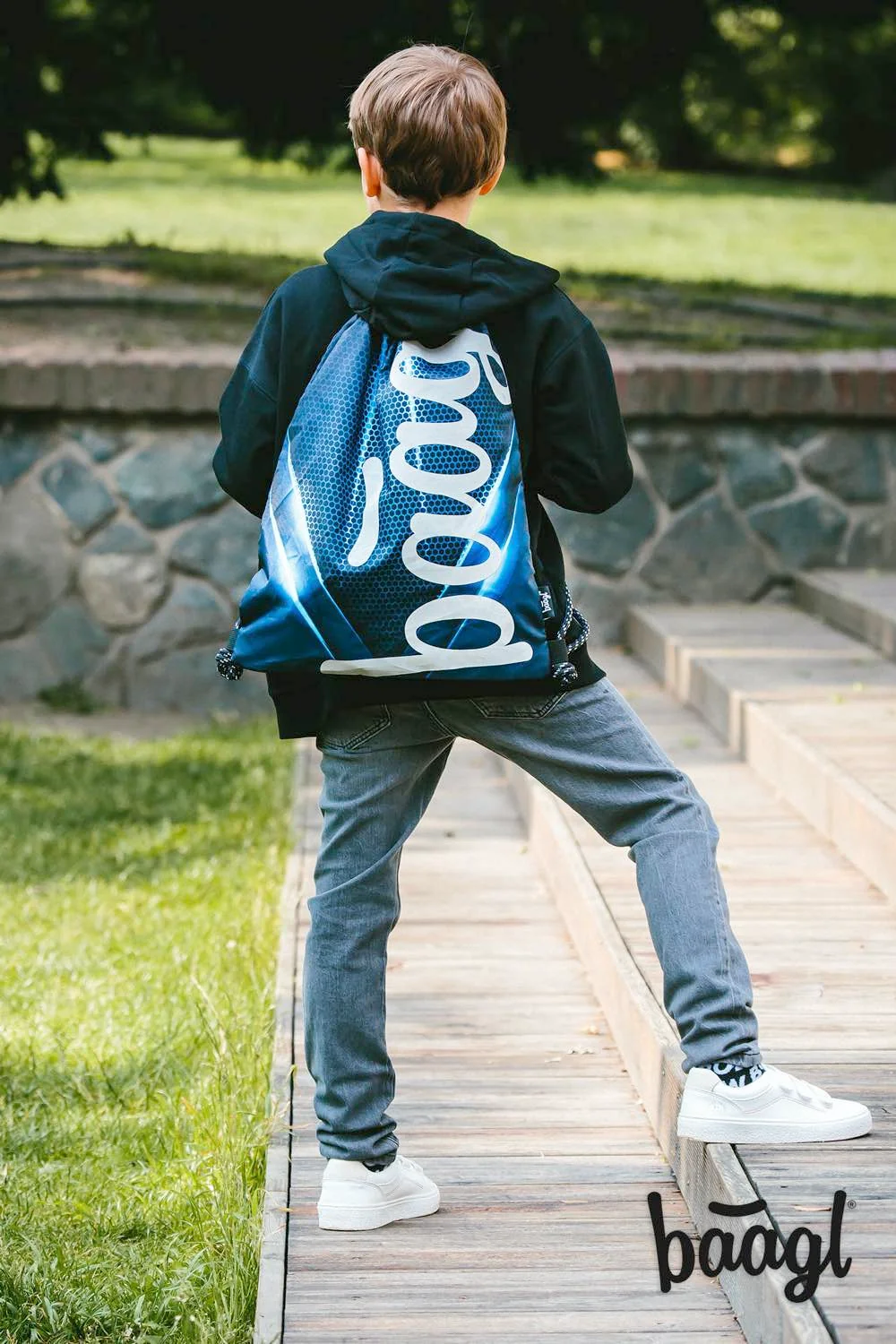 Vrecko na prezuvky Skate Bluelight modré, so vzorom