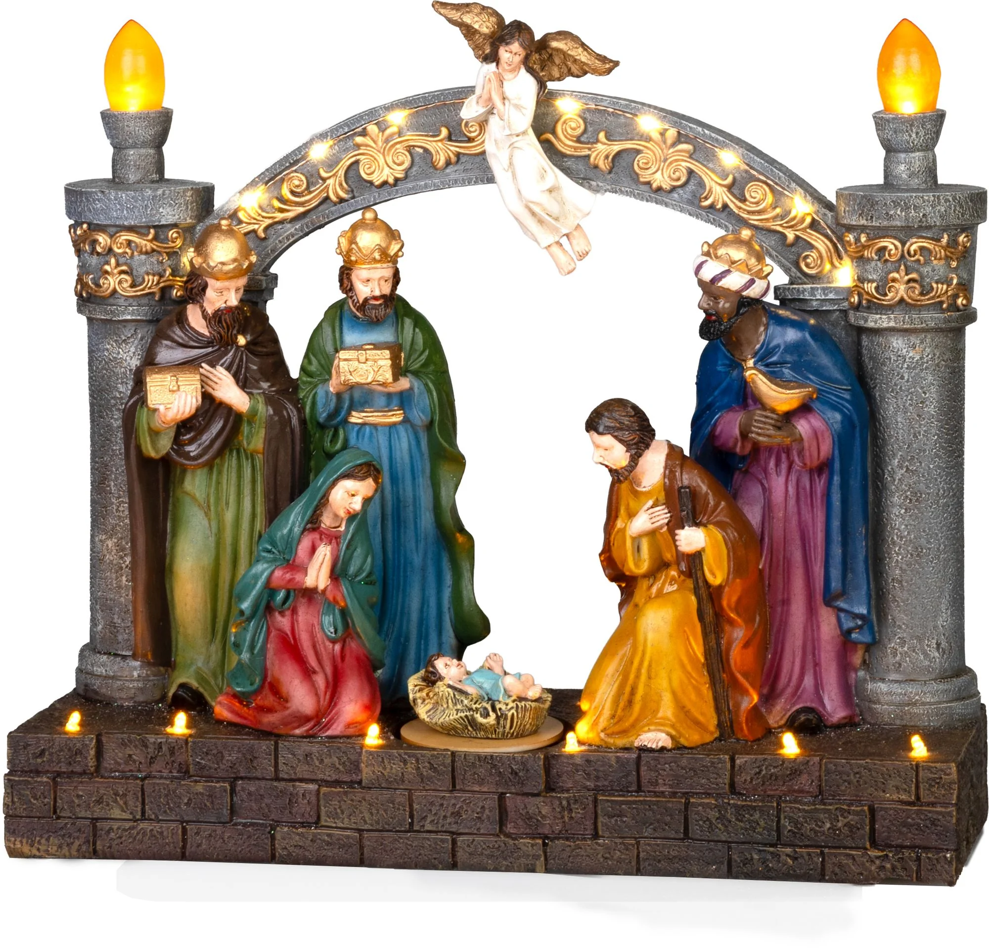 MagicHome vianočný LED kostol, 1 ks 19 LED, 3xAA, 32x10,5x29 cm
