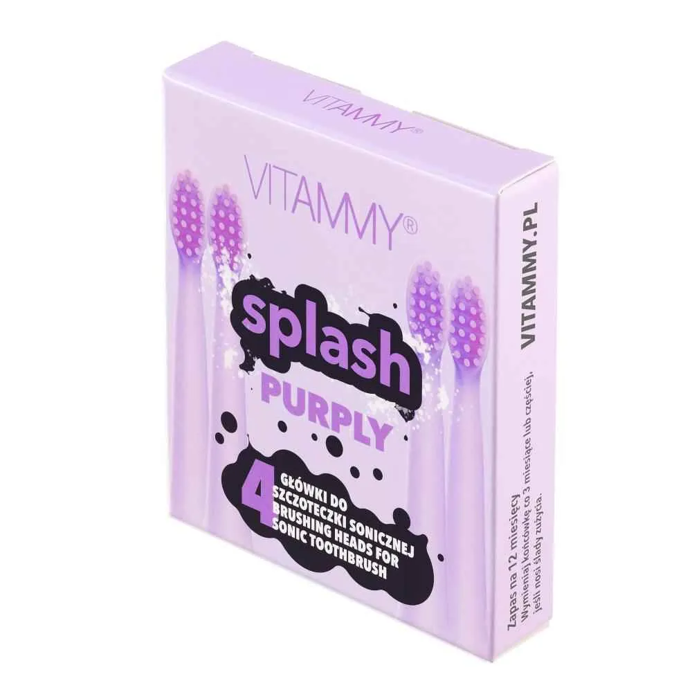 Vitammy Splash, Náhradné Násady Na Zubné Kefky Splash, Fialová/Purple/