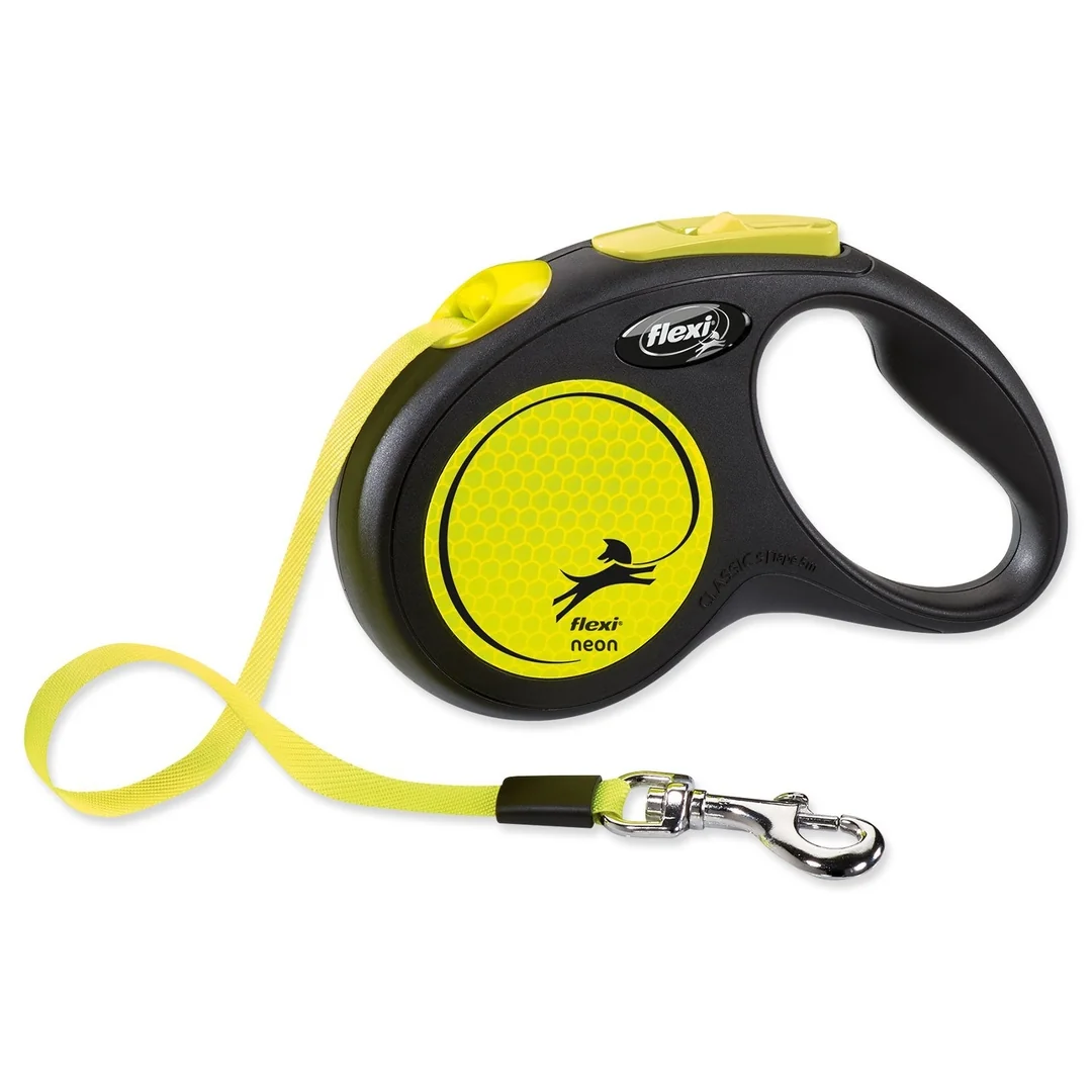 flexi New Neon popruh S 5m žltá do 15kg