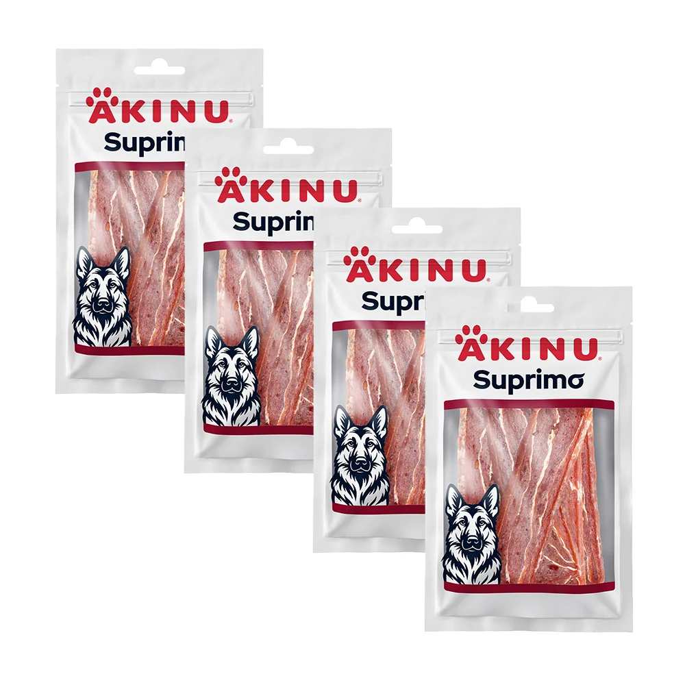 Akinu SUPRIMO Kačacie mäkké plátky pre psov mramorované 75 g MTP 4 ks