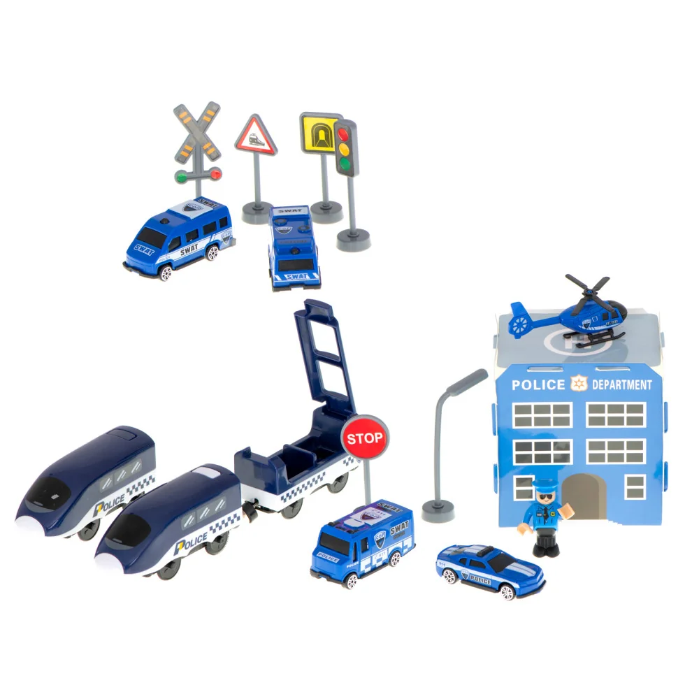 Elektrické vlakové policajné vozidlá 92 prvkov 300 cm-MOVEO