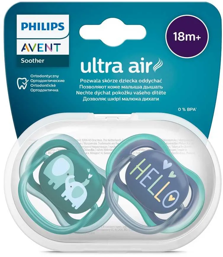 Philips AVENT Cumlík Ultra air 18m+ chlapec (slon) 2ks 1×2 ks, cumlík