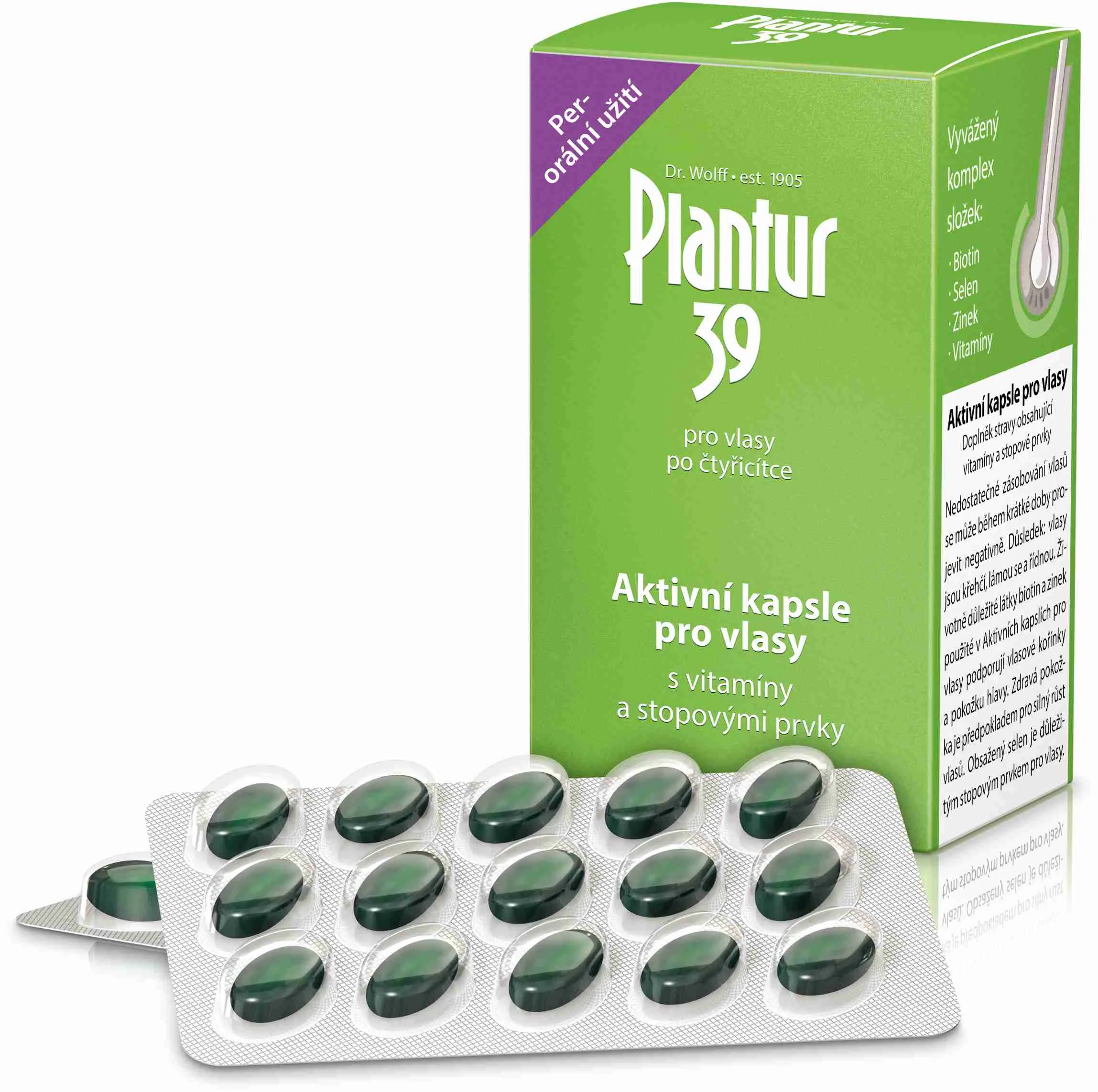 Plantur 39 Aktívne kapsule 60 cps 1×60 cps, výživový doplnok