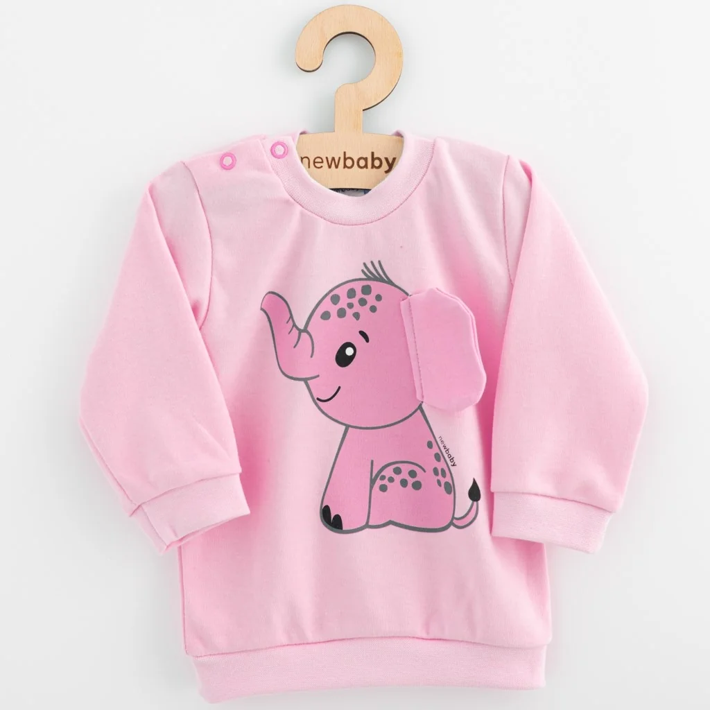 Dojčenská súprava tričko a tepláčky New Baby Happy Elephant pink 