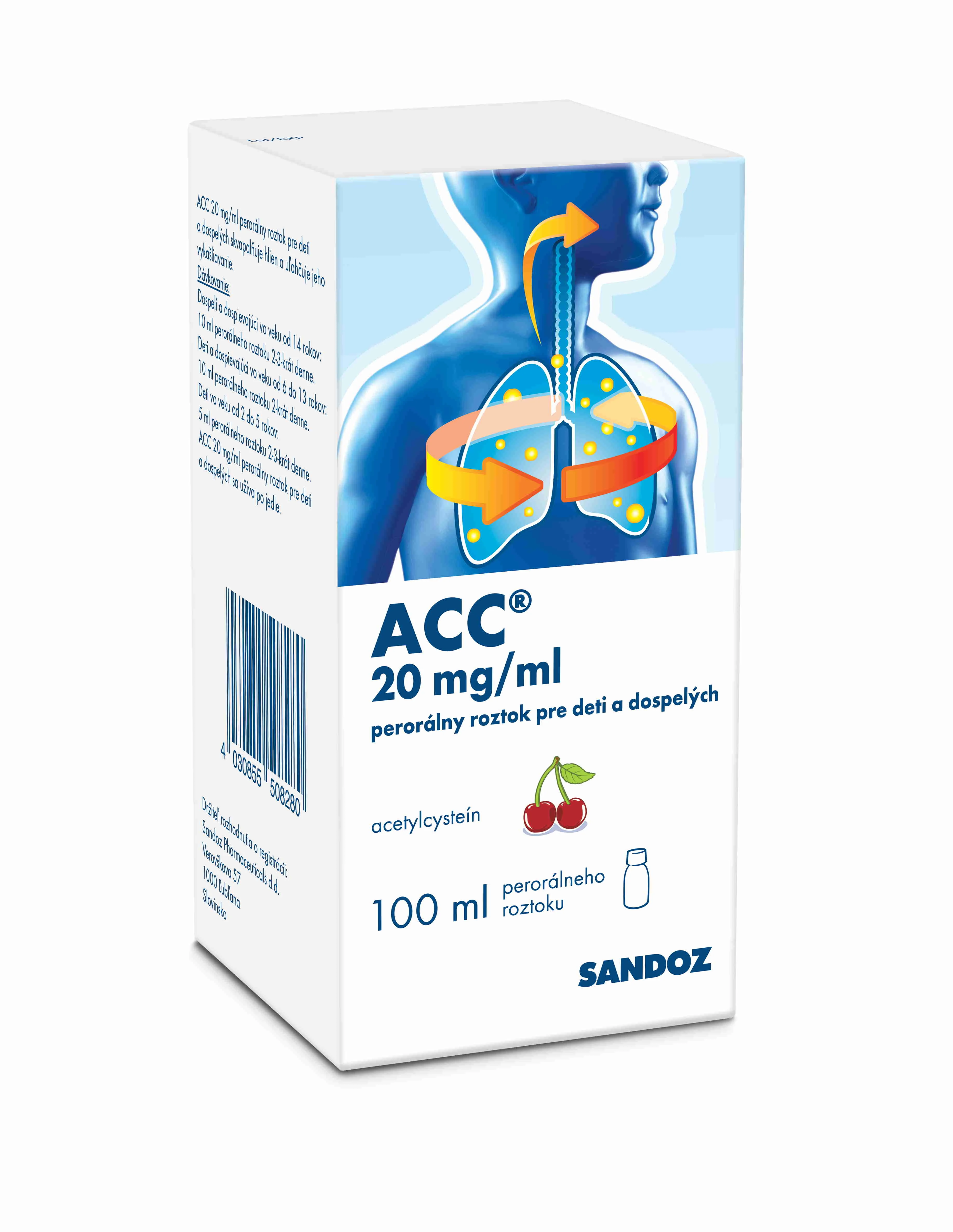 ACC 20 mg/ml perorálny roztok pre deti a dospelých 100 ml