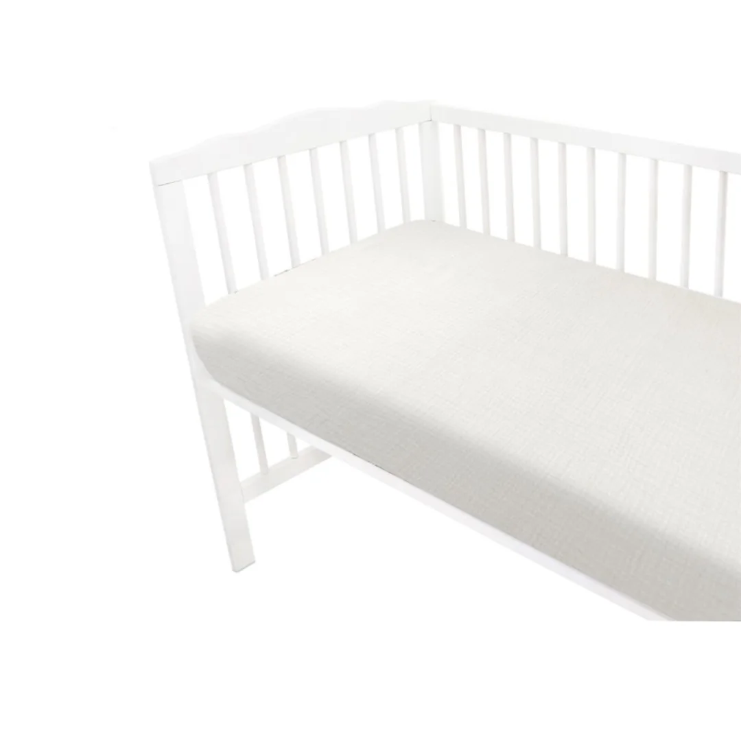 Mušelínové prestieradlo postieľky 60 x 120 NATURE double - smotanové
