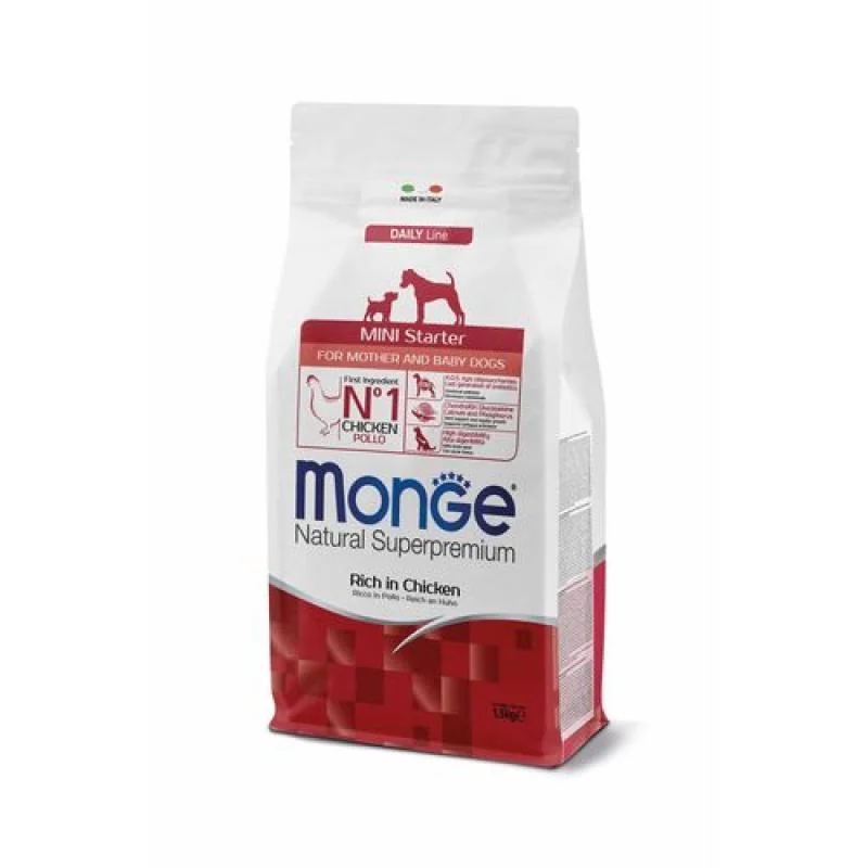 MONGE Natural Superpremium Mini Starter 1,5kg krmivo pre gravidné a dojčiace suky a šteňatá malých plemien