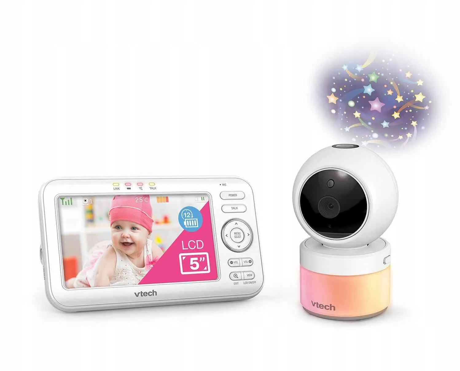 VTECH VM5463, detská video opatrovateľka s projektorom a otočnou kamerou 1×1ks, pestúnka