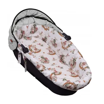 Bavlnená vložka do kočíkov/koše s penovým matracom,Bunny Star, biela