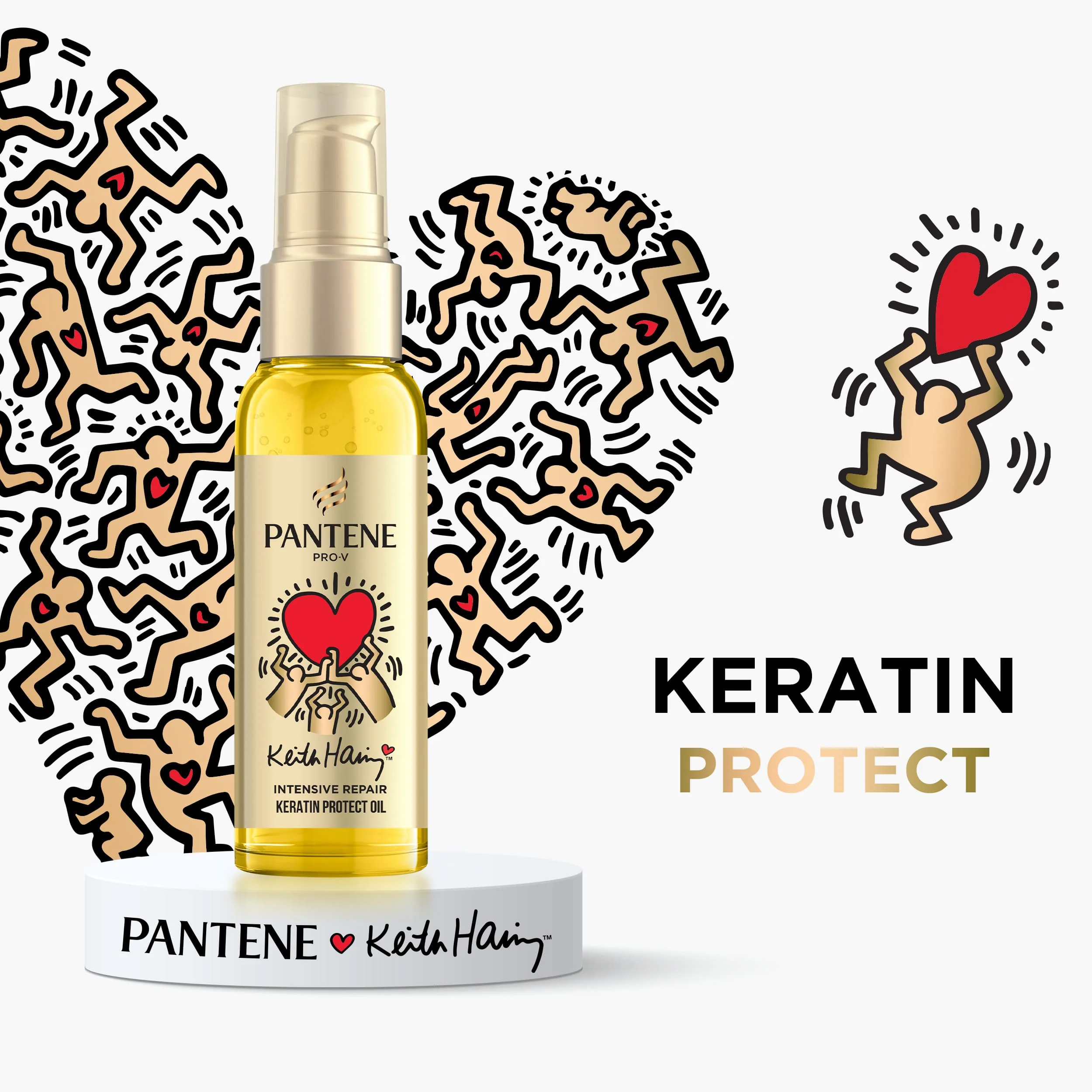 Xmass set Pantene Arist Edition Keith Haring Intensive Repair vlasový olej 100ml, maska na vlasy 300ml, šampón 250ml a kondicionér 220ml 1 set