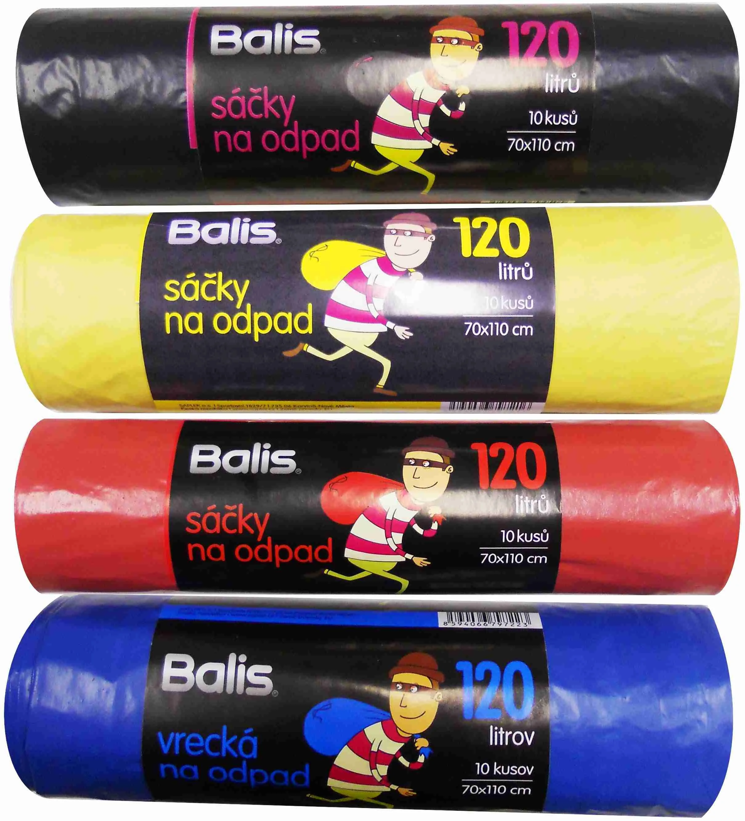 BALIS LD vrecia na odpad 120l/10 ks,40mic farebné 1×10 ks, vrecia