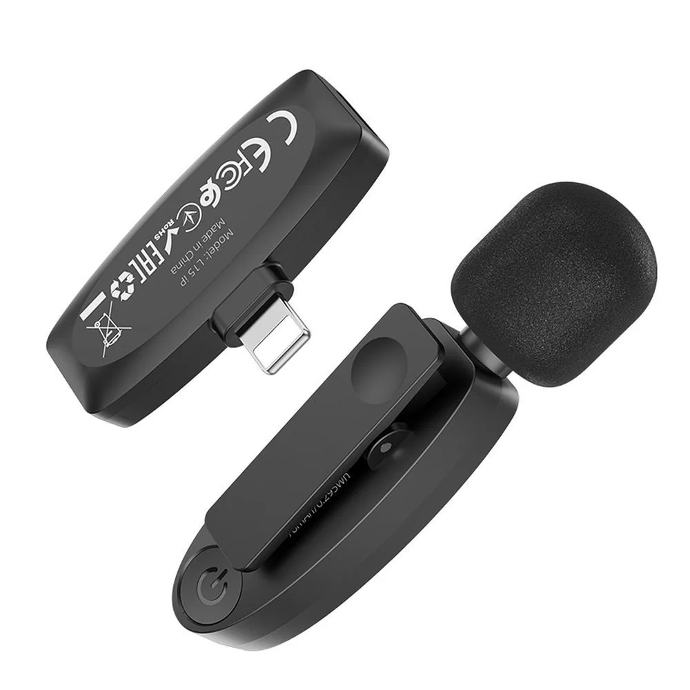 Hoco L15 Lavalier mikrofón Lightning, čierny