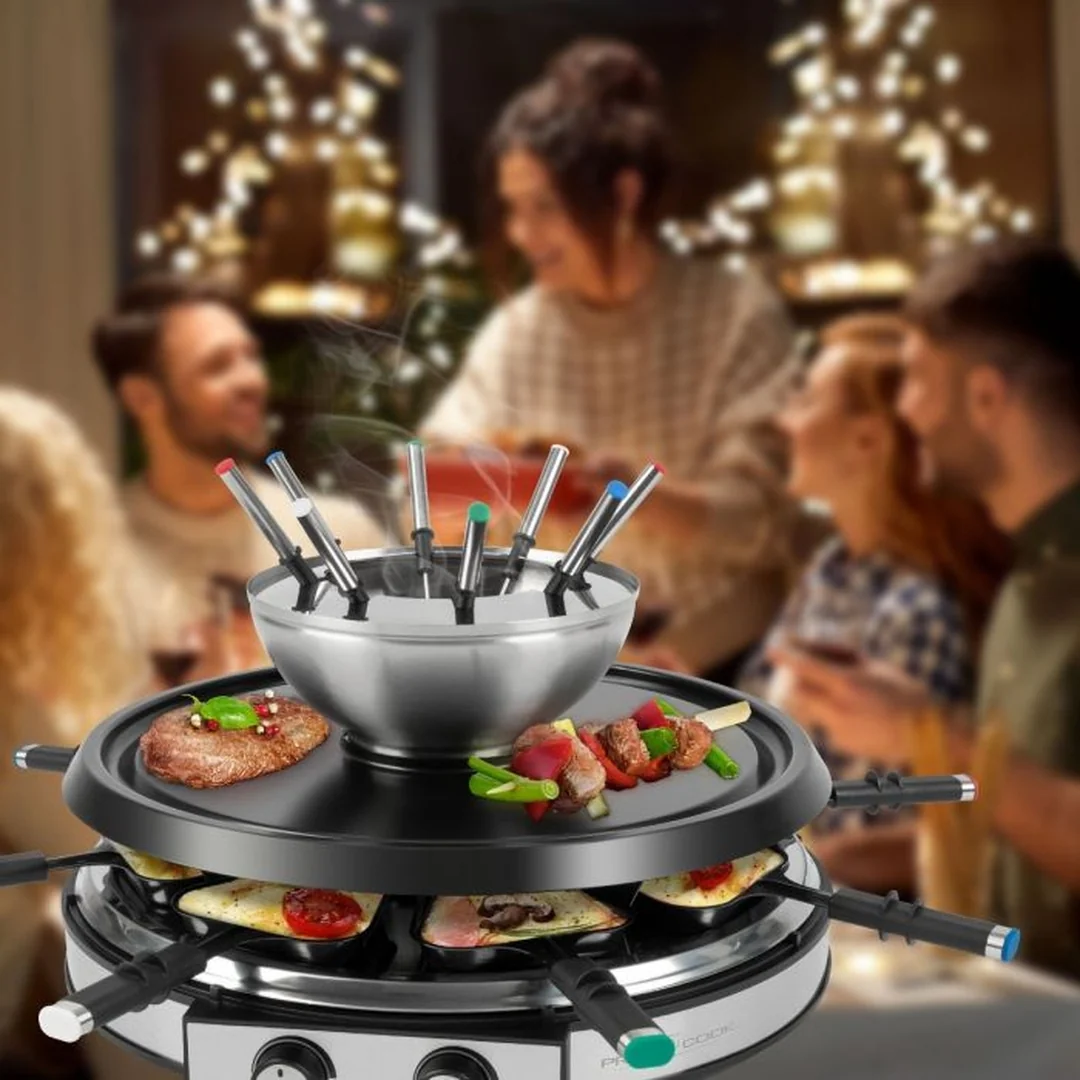 ProfiCook RG/FD 1245 raclette gril a fondue, 1900 W, 2v1