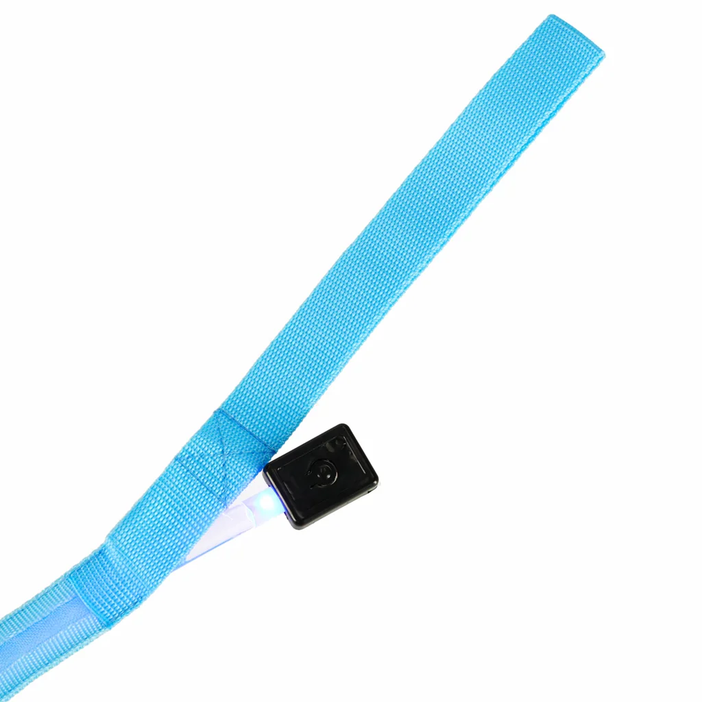 LED svietiace vodítko pre psa/mačku 1,2 m – 3 režimy, modré