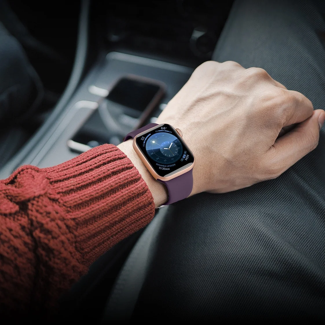 BStrap Silicone remienok na Apple Watch 42/44/45mm, black
