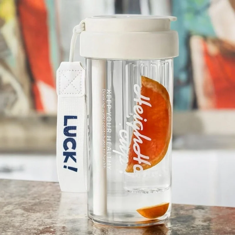 Livefy pohár so slamkou Simple 600ml, biely 