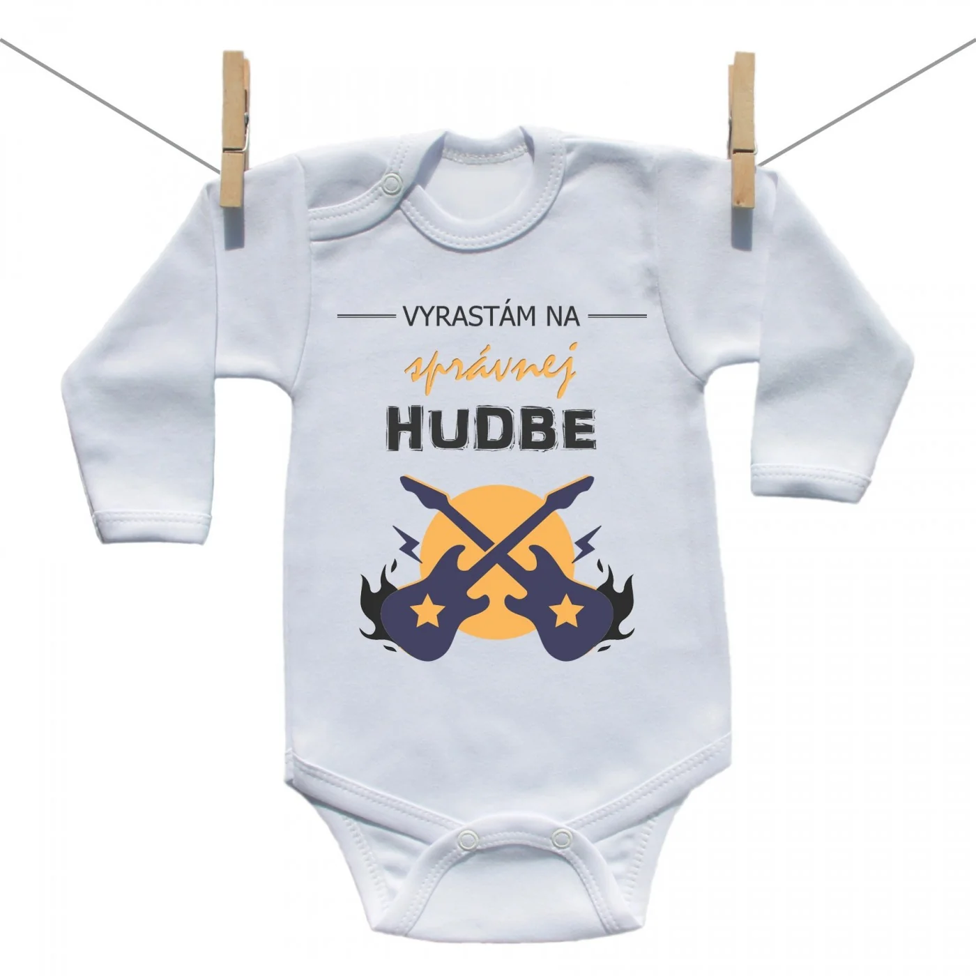 Boodyy Body s dlhým rukávom Vyrastám na správnej hudbe Veľkosť: 68