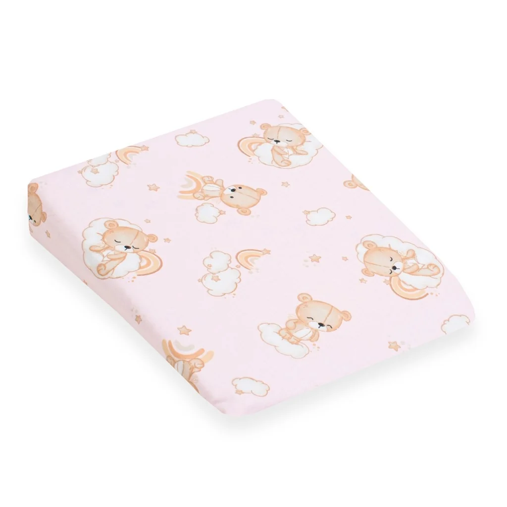 Poťah na detský vankúš -klin New Baby BASIC30x37 cm bear pink ,
