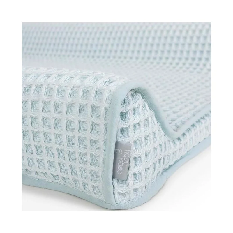 Poťah na prebaľovaciu podložku Waffle Line (50x70) Mist Blue Ceba