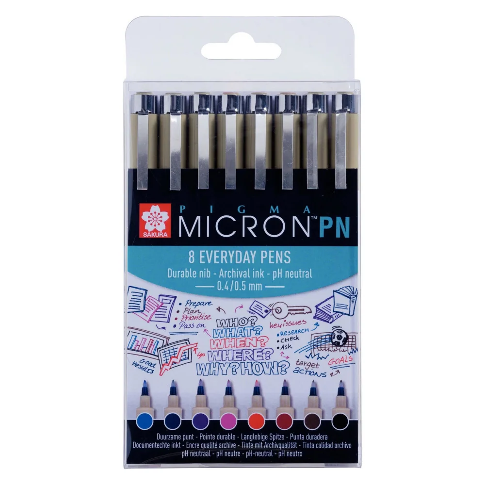 Sakura Pigma Micron PN set 8 Assorted Colours-Sakura