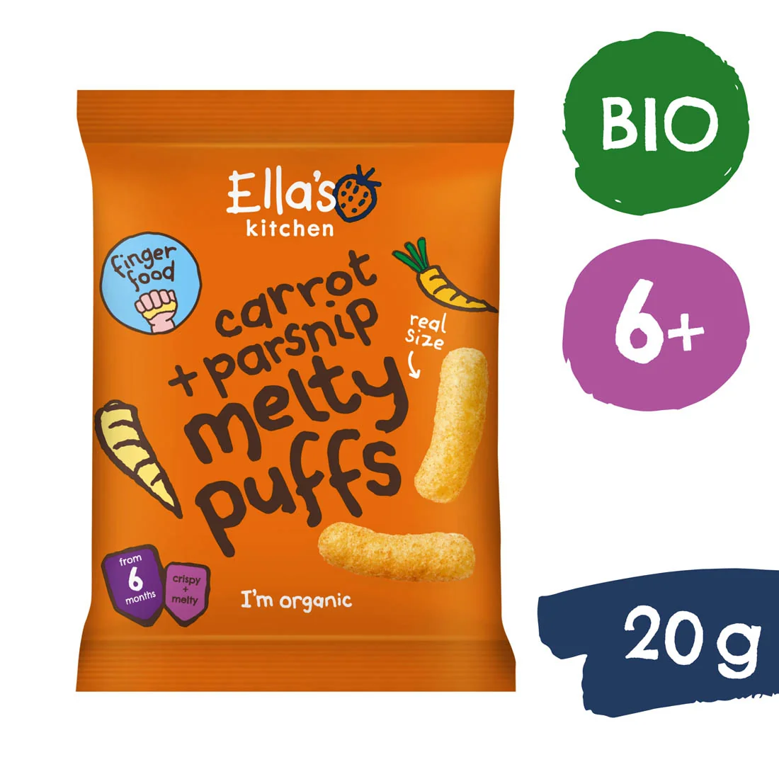 Ella's Kitchen BIO Chrumky mrkva a paštrnák 1×20 g, chrumky