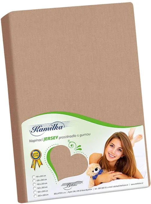JERSEY prestieradlo 90x200x40cm 013 kávová 1×1 ks, posteľná plachta