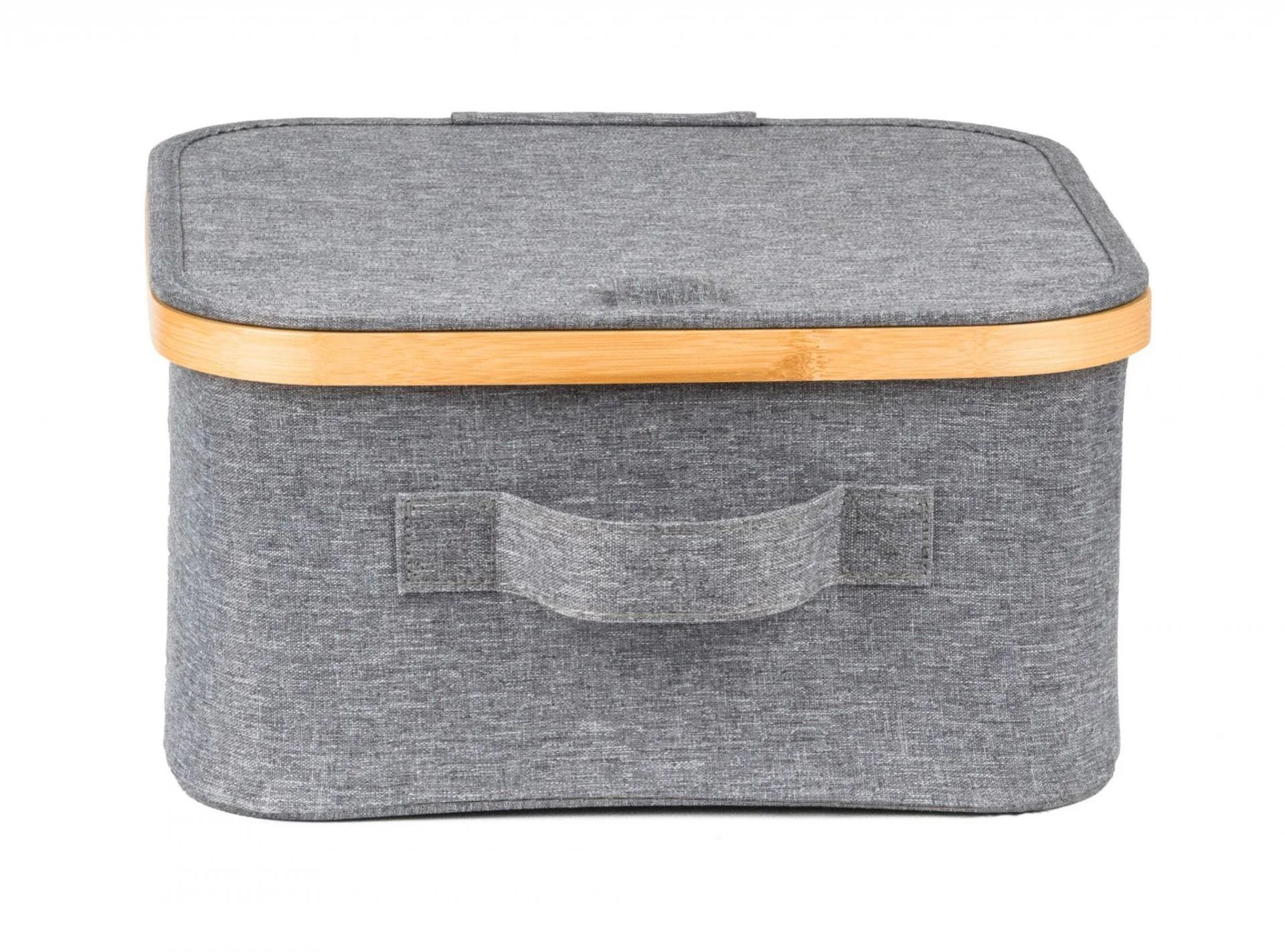 Úložný box G21 30 x 30 x 15 cm, bambusový s vekom, sivý UBG21BAM005G