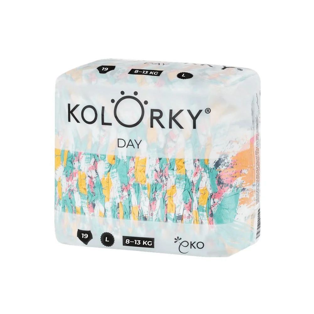 KOLORKY DAY - štetec - L (8-13 kg) 1×19 ks, jednorázové ekoplienky
