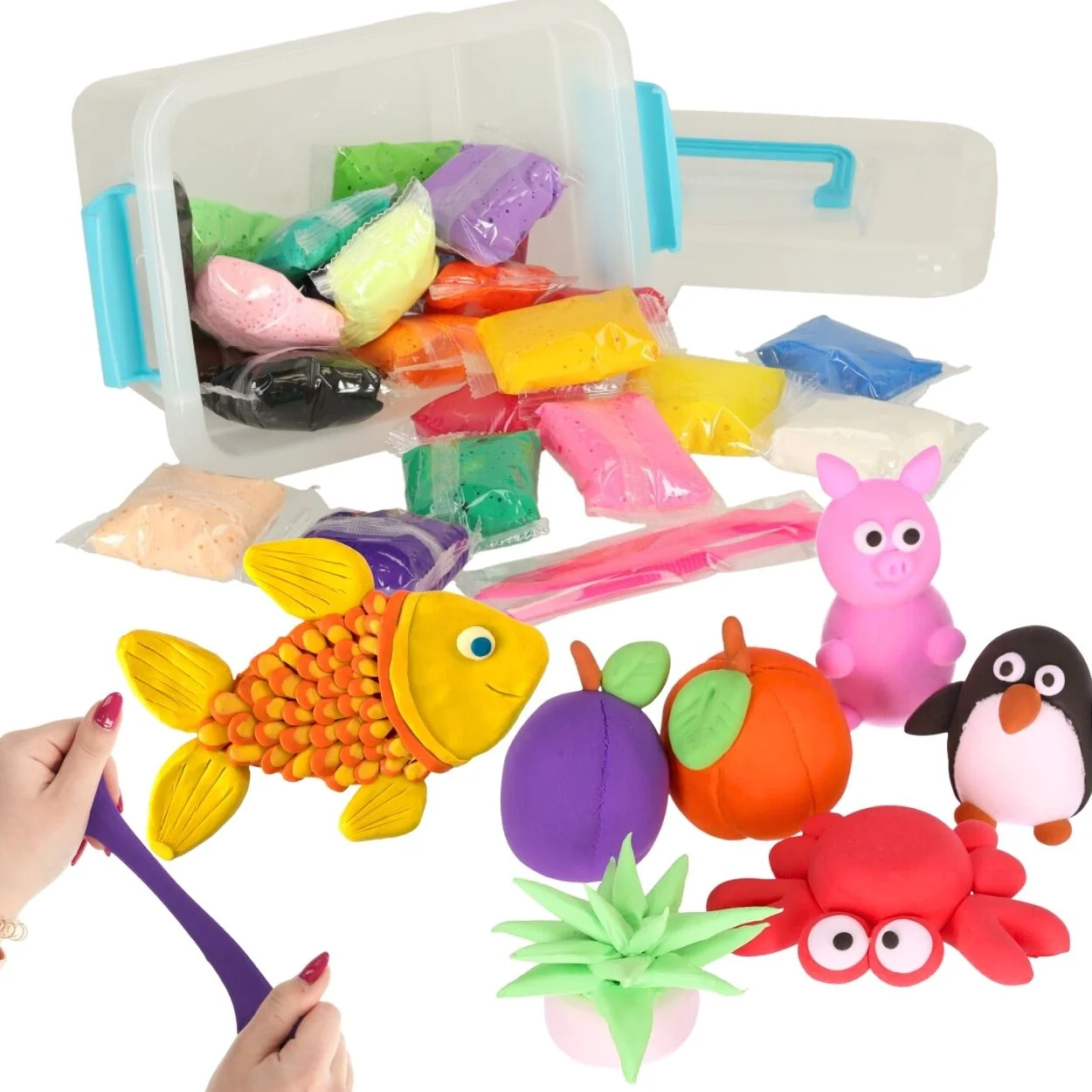 Plastelína 24 farieb+ box SUPER LIGHT CLAY 1024