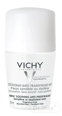 VICHY Antiperspirant 48h pre citlivú alebo depilovanú pokožku roll-on 50 ml 1×50 ml, antiperspirant