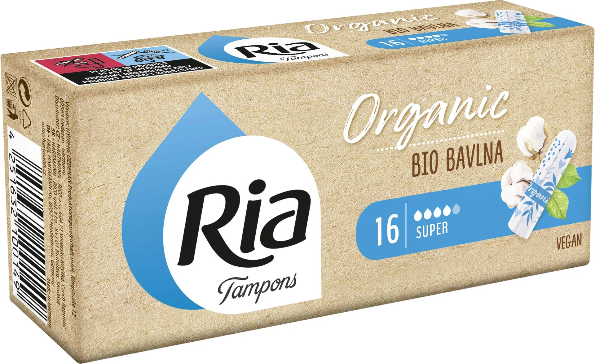 Ria tampóny Organic SUPER 16 ks