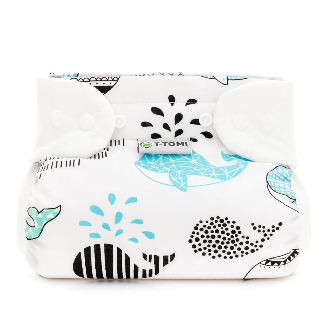 Ortopedické abdukčné nohavičky - snaps Whales (5-9kg)