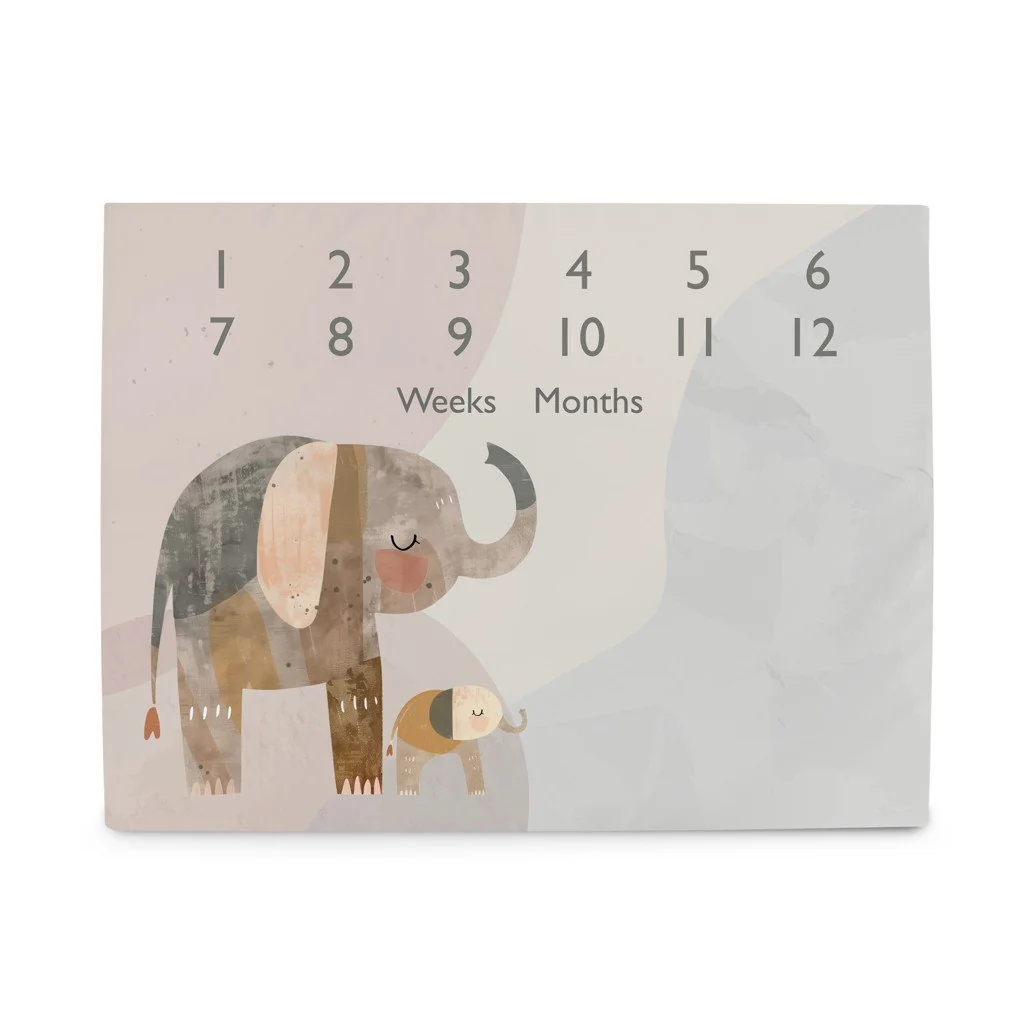 Podložka míľniková na fotenie (92x72) Basic Elephant Family