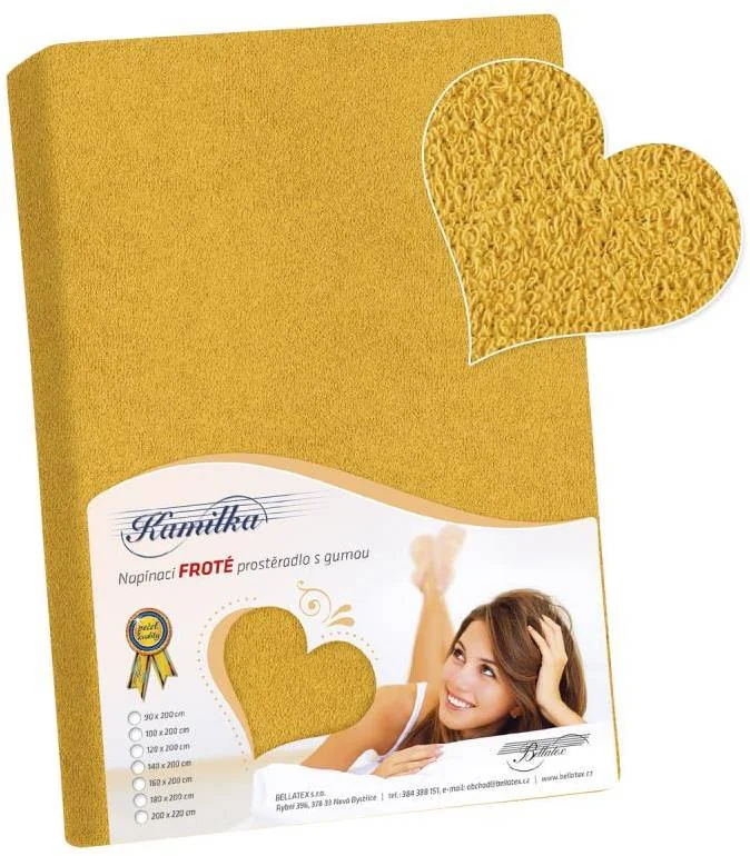 Froté prestieradlo 180x200 009 horčicová K6 1×1 ks, posteľná plachta