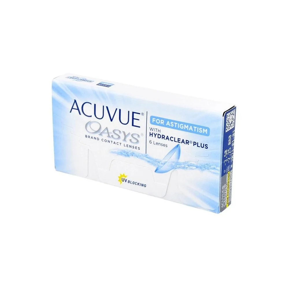 Dvojtýždňové Acuvue Oasys pre Astigmatizmus (6 šošoviek) Dioptrie: -3.25, Zakrivenie: 8.6, Os: 170, Cylinder: -2.75