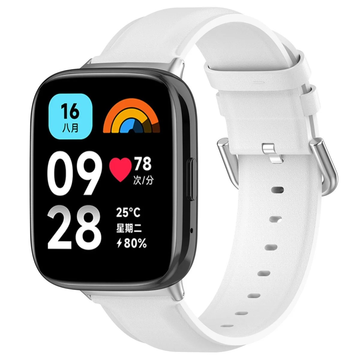 BStrap Leather remienok na Xiaomi Redmi Watch 3 Active / Lite white