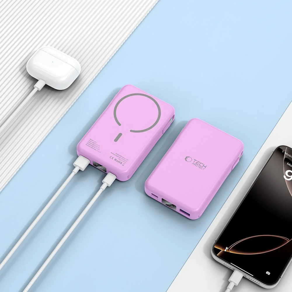 Tech-Protect PB31 LifeMag MagSafe Power Bank 10000mAh, fialový