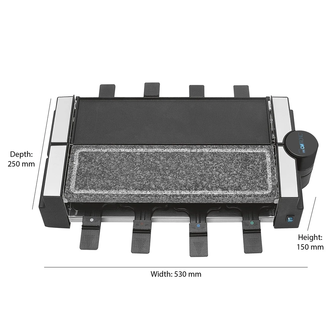 Clatronic RG 3678 raclette gril 2v1 s prírodným kameňom