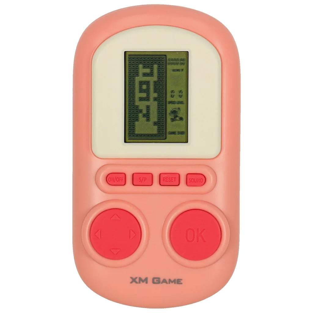 Retro vrecková herná konzola Tetris ružový, 1,5" displej