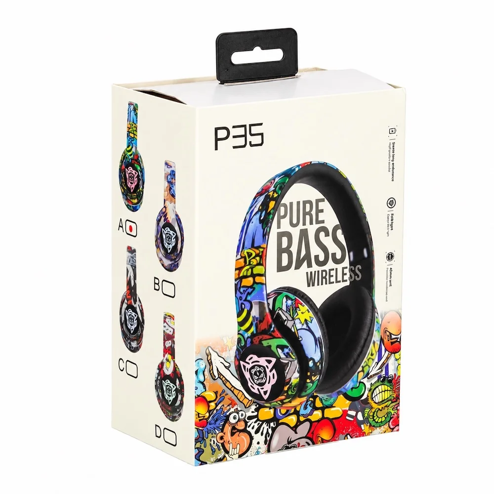 MG Pure Bass P35 bezdrôtové slúchadlá, grafity
