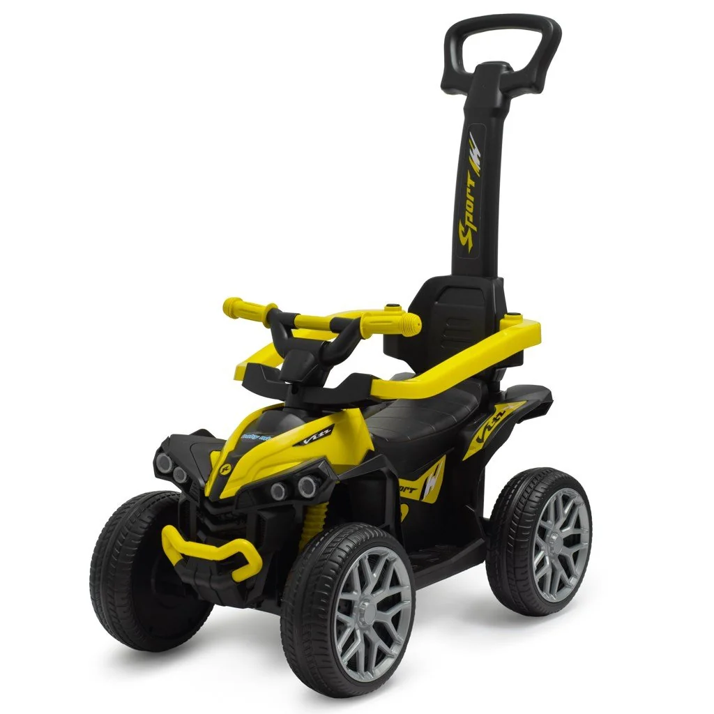 Detské odrážadlo s vodiacou tyčou Baby Mix Mega Prime EVA  žlté