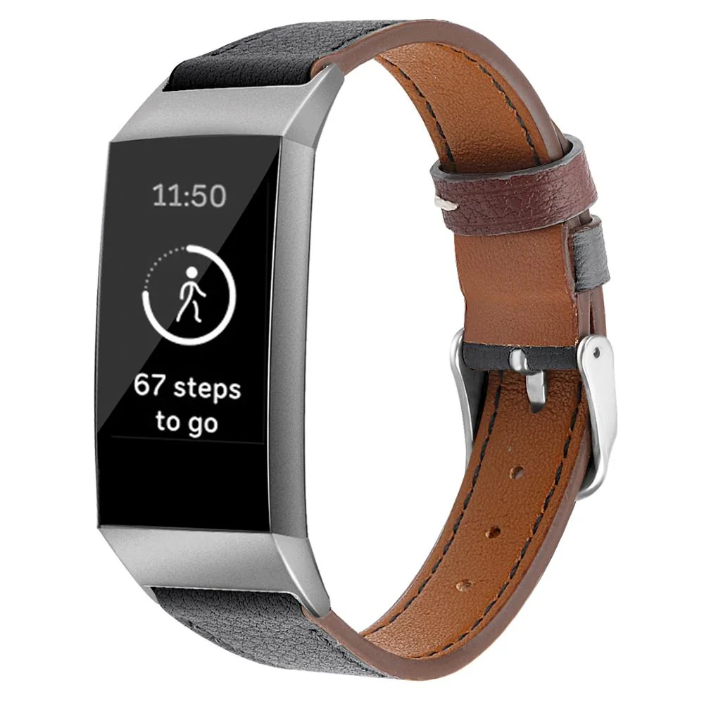 BStrap Leather Italy (Large) remienok na Fitbit Charge 3 / 4 black