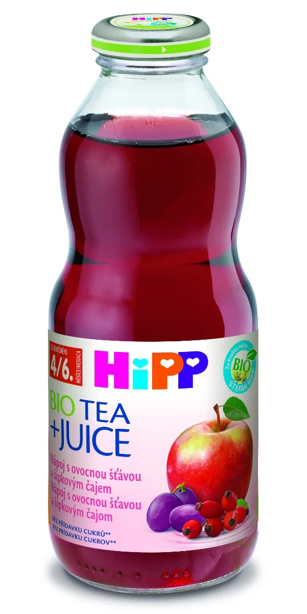 HiPP BIO Nápoj s ovocnou šťavou a šípkovým čajom 1×500 ml, od ukonč. 4. mesiaca