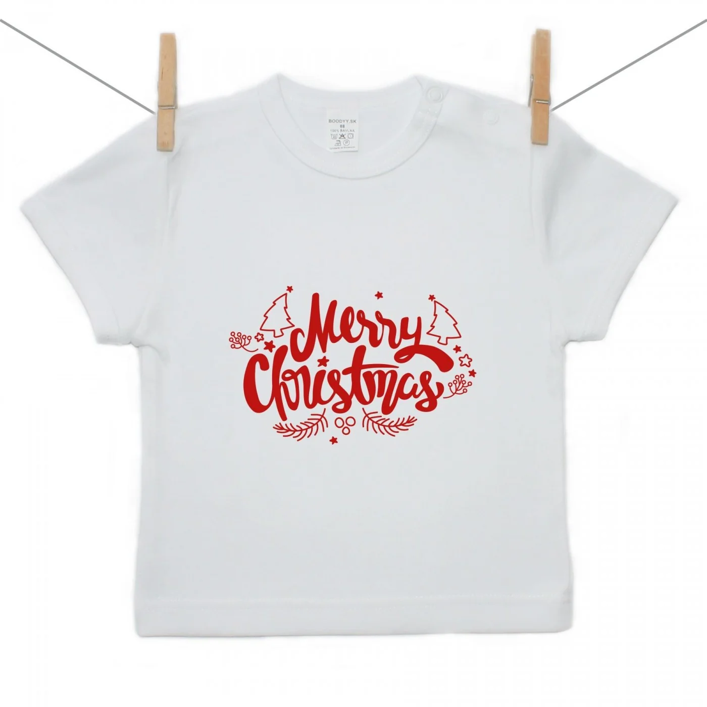 Boodyy Tričko s krátkym rukávom Merry Christmas Veľkosť: 128