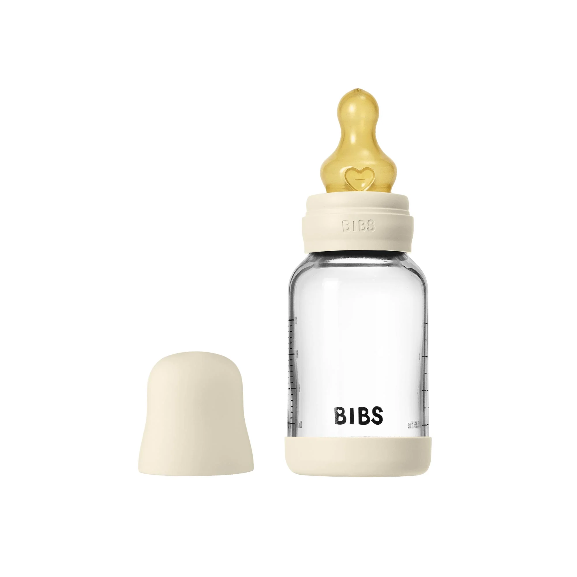 BIBS antikoliková sklenená fľaša s kaučukovým cumlíkom 120ml - Baby Blue